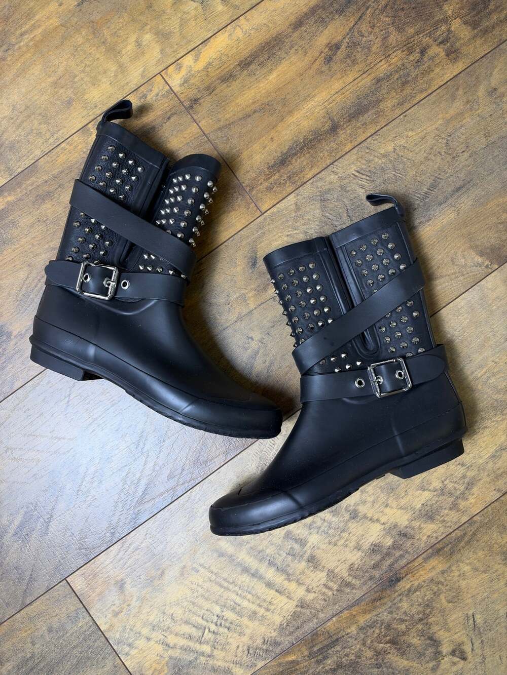 BURBERRY Holloway Studded Rain Boots Size 38 EUR, 7.5 - 8 US, EUC